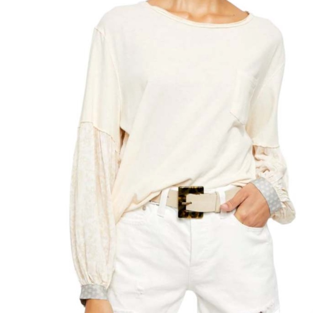 Free People Cream Blouse